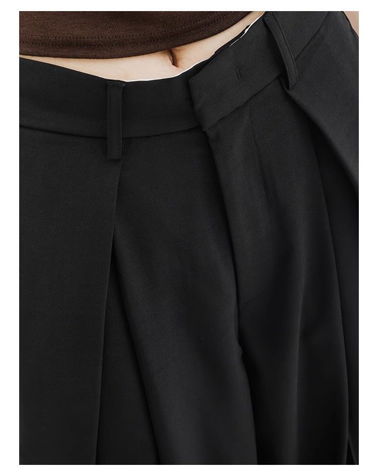 Women's Wide Leg Straight Trousers - High Waist Extra Long Dress Pants