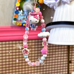 Hello Kitty Sweet Beaded Phone Chain - CCD Strap, Decorative Chain for Notebook, Gift Accessory