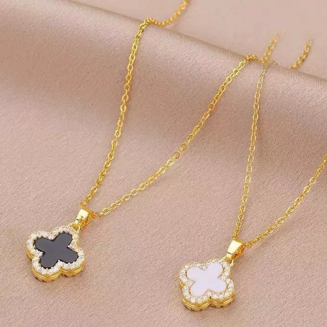 Elegant Four-Leaf Clover Titanium Steel Necklace – Light Luxury & Minimalist Design