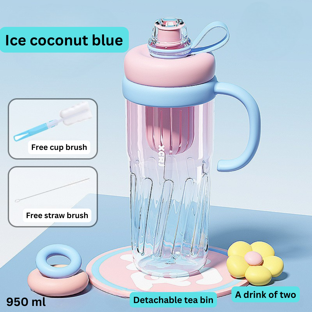 Large Capacity Straw Cup – High Temperature Resistant Plastic Tumbler with Lid and Straw – Aesthetic Teapot-Style Water Cup