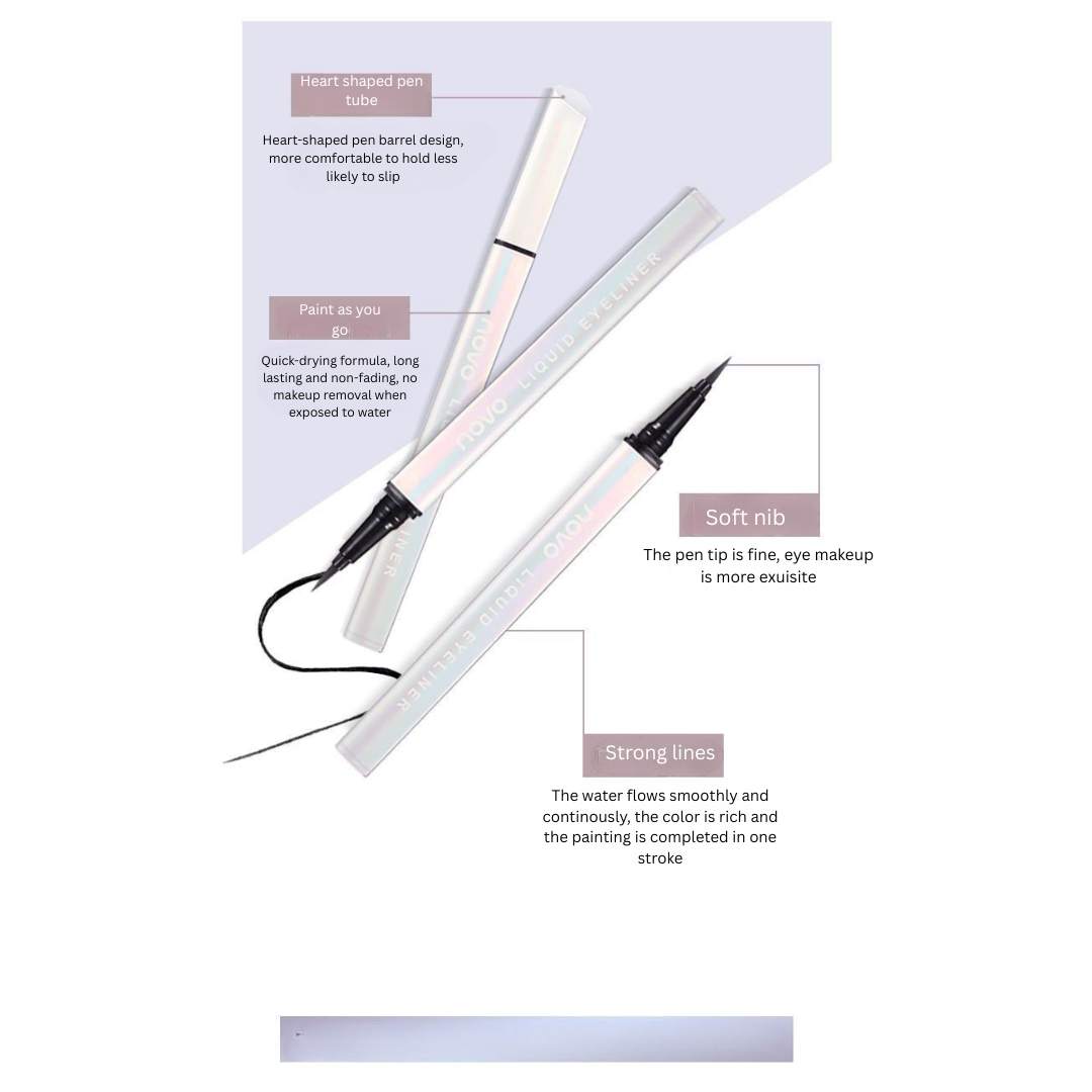 NOVO Mermaid Waterproof Eyeliner Pencil – Smudge-Proof, Long-Lasting, Quick-Drying Fine Tip
