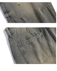 Men’s Loose Fit Vintage Washed Straight-Leg Street Style Jeans