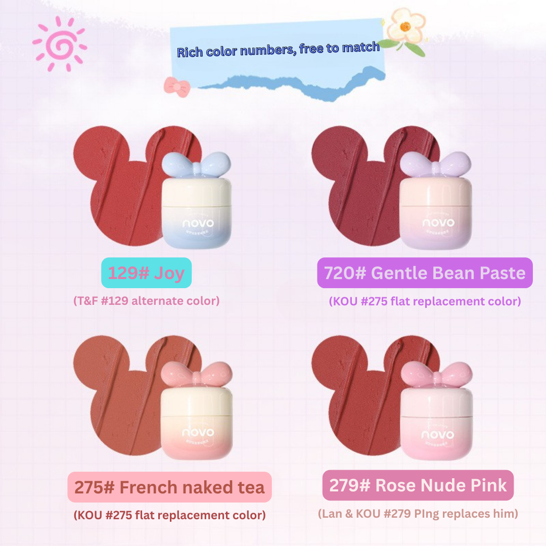 NOVO Sweet Dream Matte Velvet Lip Mud – Lightweight, Waterproof & Non-Stick Lip Color