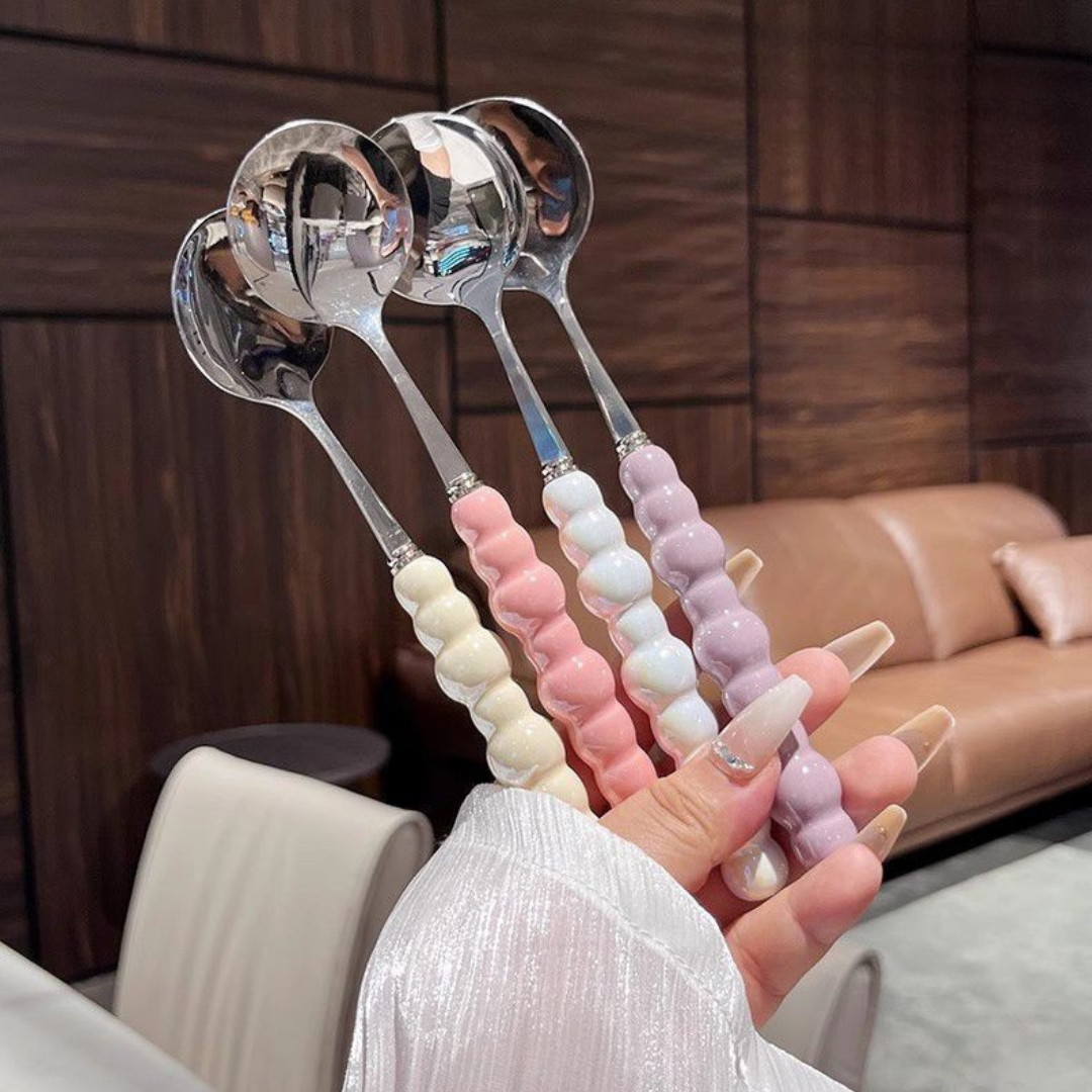 Pearl Stainless Steel Spoons – Set of 2 Stylish Western Soup Spoons