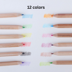 12-Color Bucket Colored Pencils for Kids - Short-Length Art Pencils for Drawing & Doodling, Ideal for School & Kindergarten