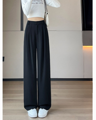 High-Waist Slimming Draped Wide-Leg Trousers