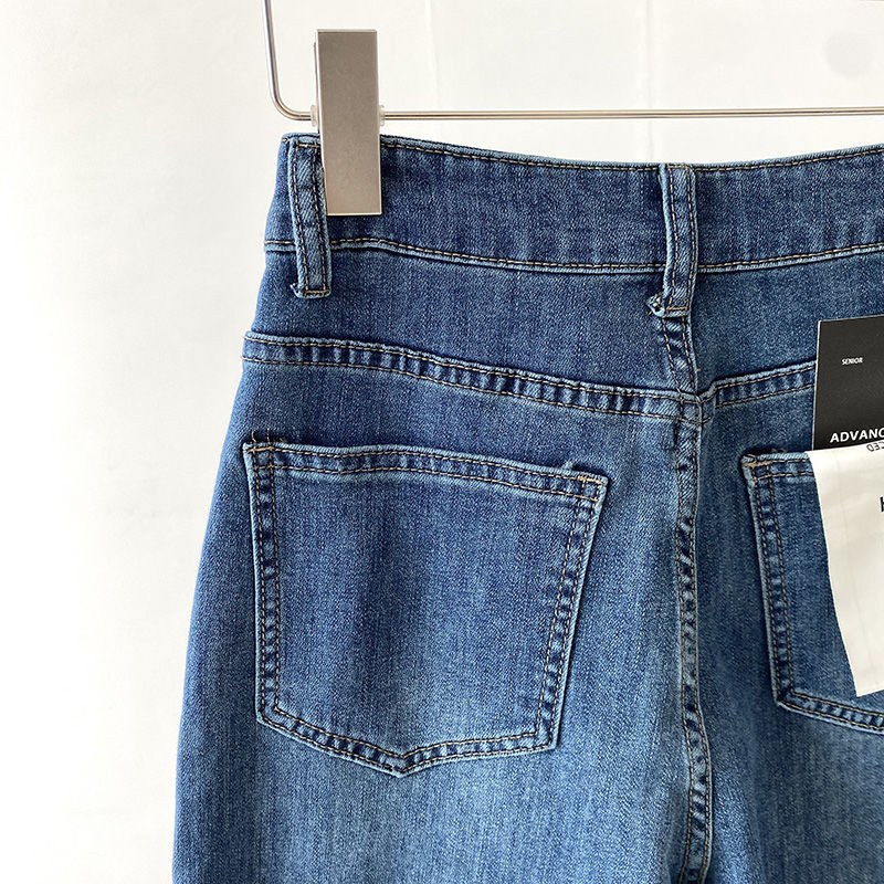 White High-Waist Wide-Leg Jeans – Loose Straight Stretch Denim Pants for Women