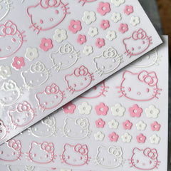Hello Kitty Line Art Waterproof Crystal Transfer Stickers for Phone Case, Cup & Accessories
