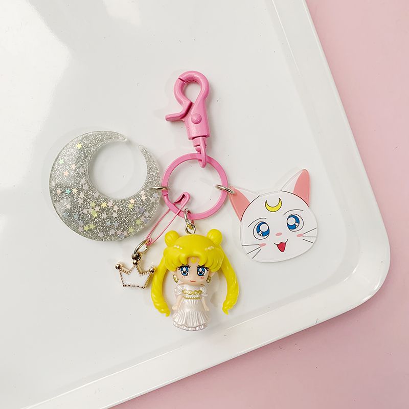 Cute Sailor Moon Keychain – Korean INS Style Girly Car Keychain for Couples