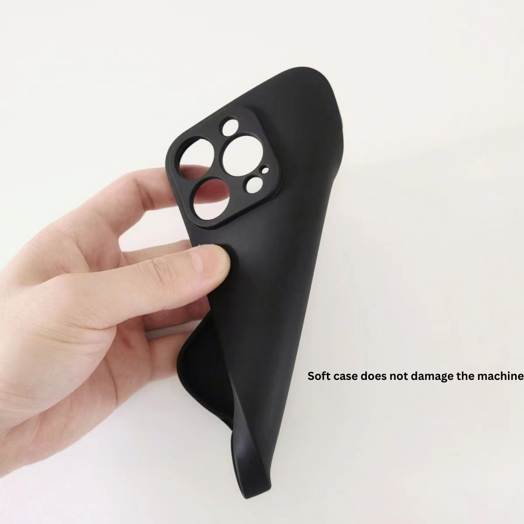 Minimalist Black Anti-Slip Phone Case – Full Protective Shockproof Cover