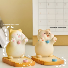Cute Siamese Cat Phone Stand – Desktop & Bedside Decorative Holder