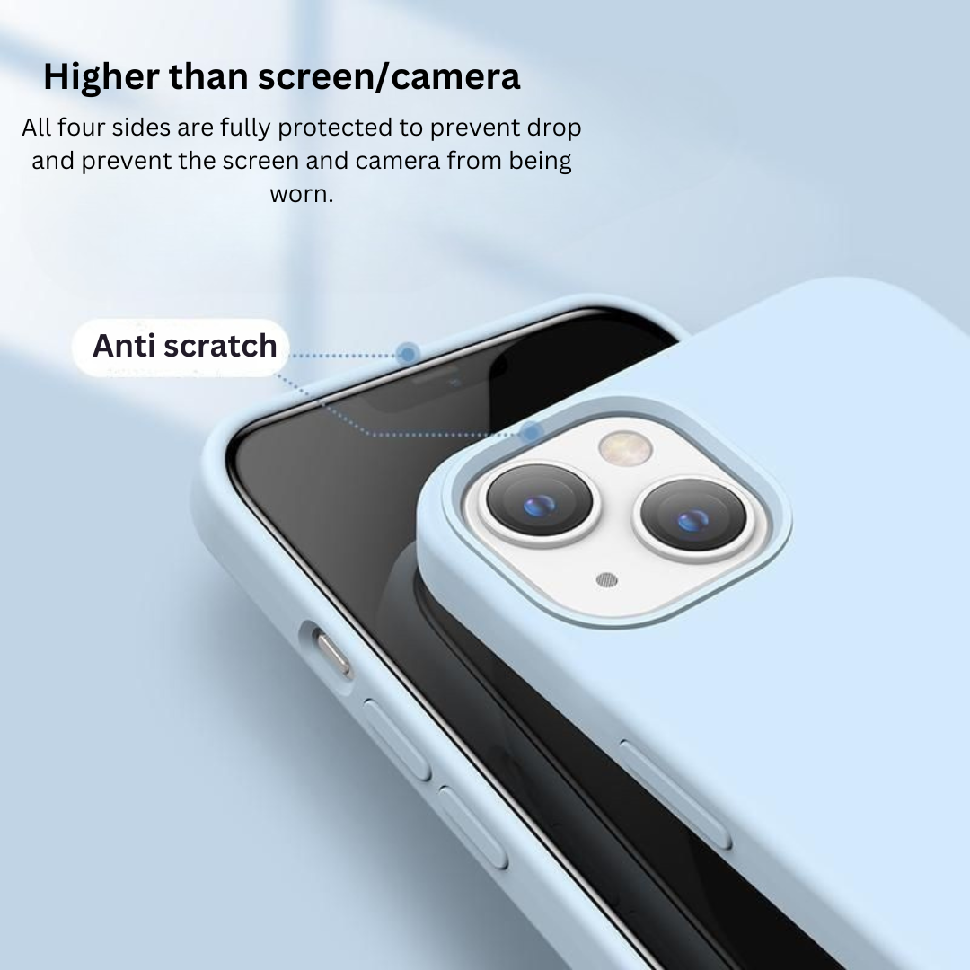 Baby Blue Liquid Silicone iPhone Case - Full Coverage Soft Case for iPhone