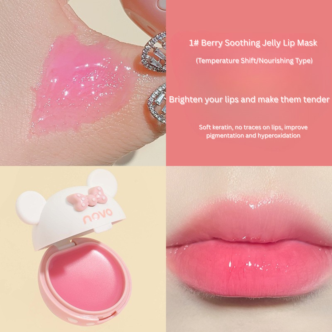 NOVO Sweet Bear Moisturizing Lip Mask – Hydrates, Softens, Reduces Lip Lines, Lipstick Primer