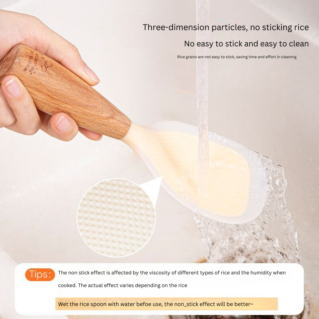 SOWE Food-Grade Silicone Rice Spoon - Non-Stick, High-Temperature Resistant with Stand-Up Design