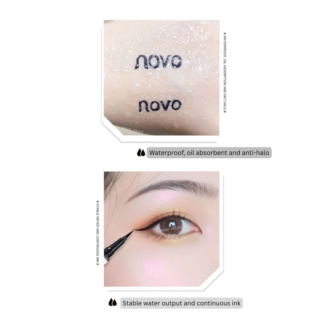 NOVO Mermaid Waterproof Eyeliner Pencil – Smudge-Proof, Long-Lasting, Quick-Drying Fine Tip