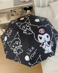 Kuromi Gothic Black UV Protection Automatic Umbrella – Stylish Sun & Rain Parasol for Women