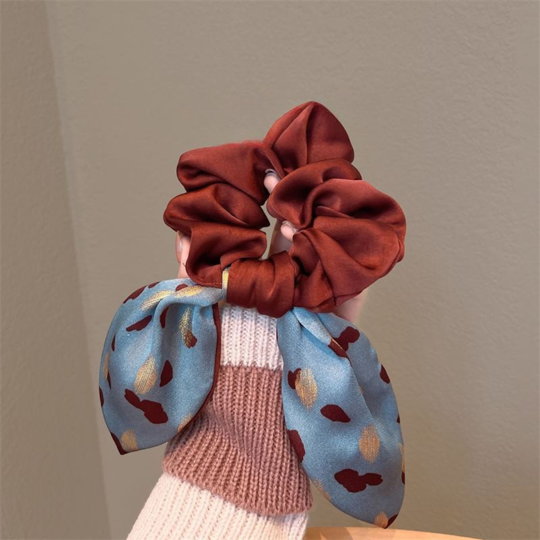 Korean Boho Polka Dot Bow Hair Tie – Trendy Ribbon Hair Accessory for Women