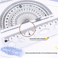 Capybara soft ruler student special plastic ruler triangle ruler protractor ruler four-piece set 20cm