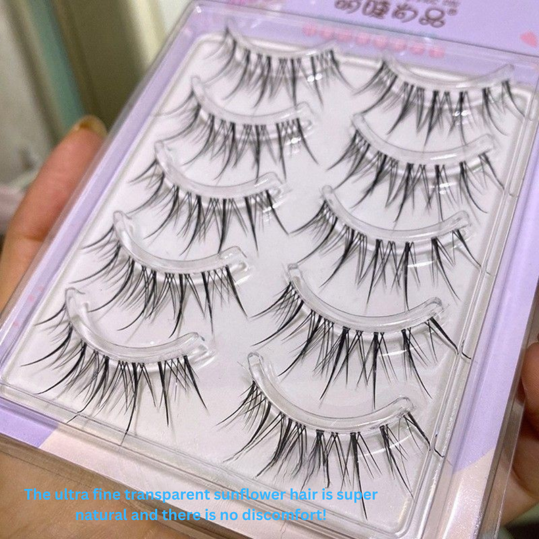 M08 Fairy-Style Thai Sunflower False Eyelashes – Natural Look with Ultra-Fine Clear Band