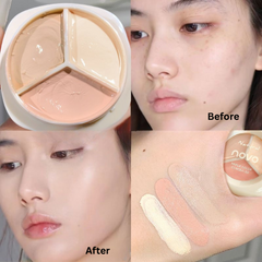 NOVO 3-Color Concealer Palette – High-Coverage Waterproof Corrector