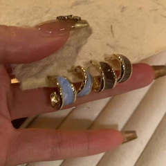 French C-Shaped Hoop Earrings –  Elegant Niche Style Studs for Women