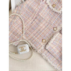 Socialite Style Chanel-Inspired Tweed Coat | Petite French-Korean Short Jacket, Thickened