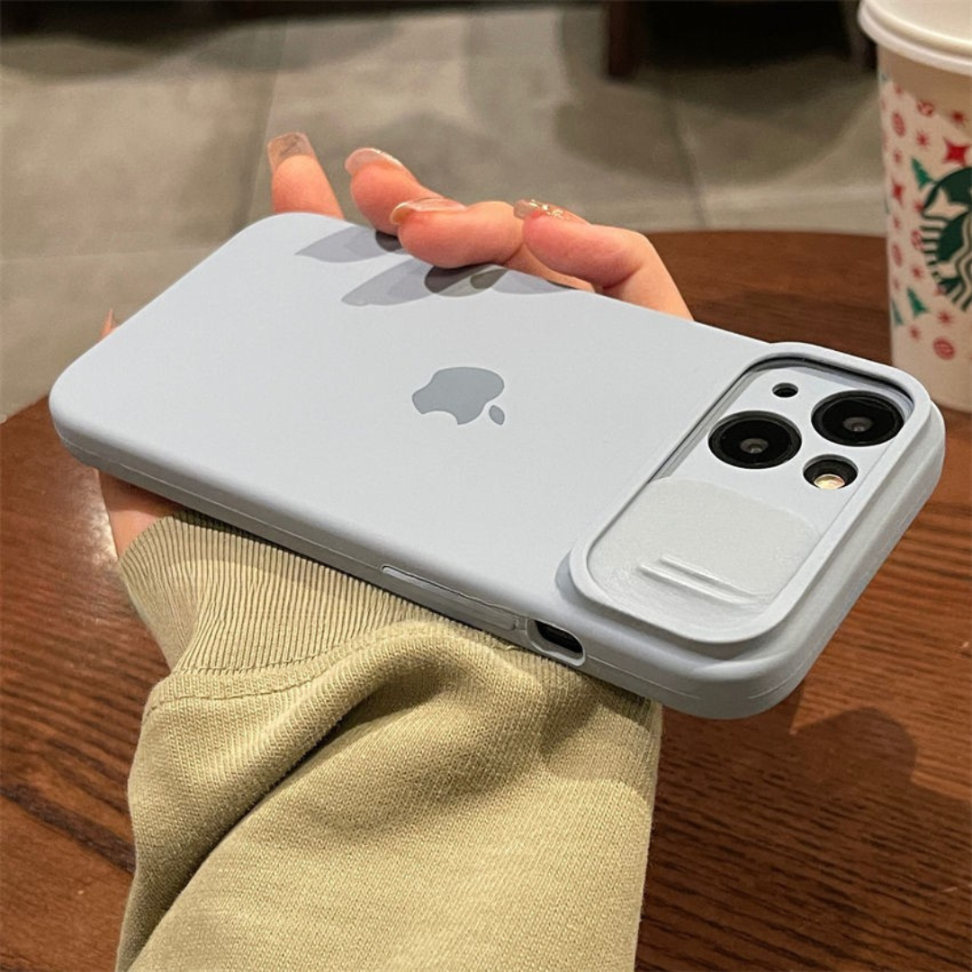 Creative Sliding Window iPhone Case - Soft Silicone Anti-Drop Case for iPhone