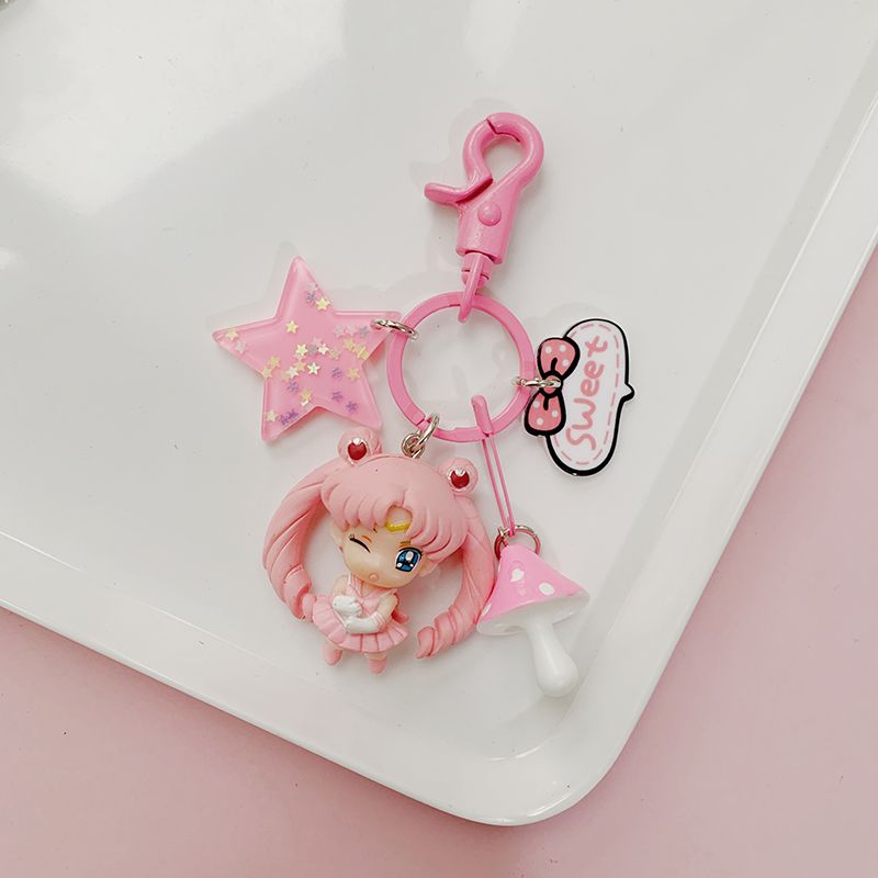 Cute Sailor Moon Keychain – Korean INS Style Girly Car Keychain for Couples