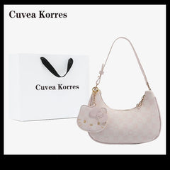 Cuvea Korres Hello Kitty Crescent Shoulder Bag – Korean Style Underarm Purse for Women