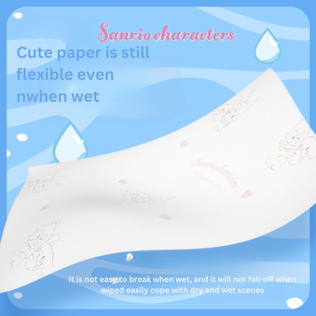 Heartfelt x Sanrio Collaboration Pocket Tissue - Cute Cartoon Printed Mini Travel Pack, Portable Handkerchief Tissue for On-the-Go