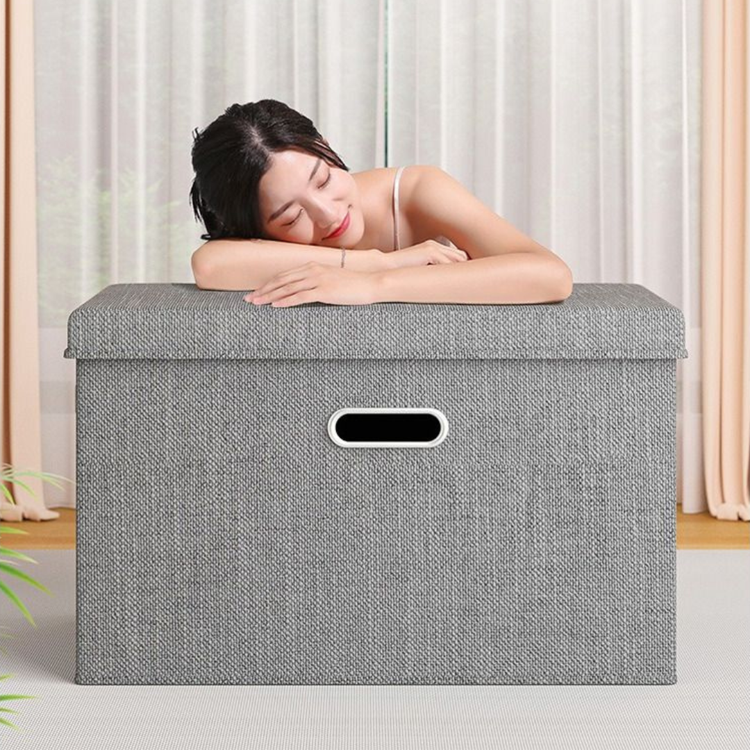 Foldable Fabric Storage Box - Large Organizer for Clothes & Quilts