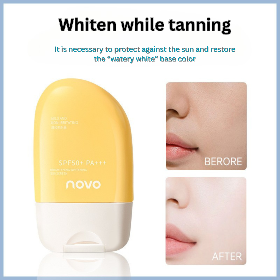 NOVO Brightening & Whitening Sunscreen SPF50 – Waterproof, Sweat-Resistant & Full-Body UV Protection