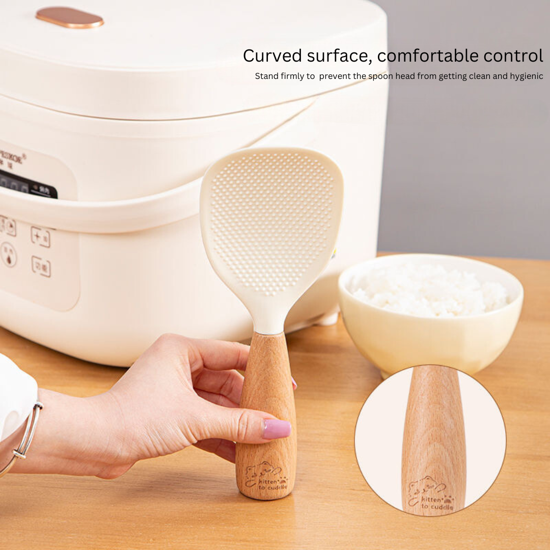 SOWE Food-Grade Silicone Rice Spoon - Non-Stick, High-Temperature Resistant with Stand-Up Design