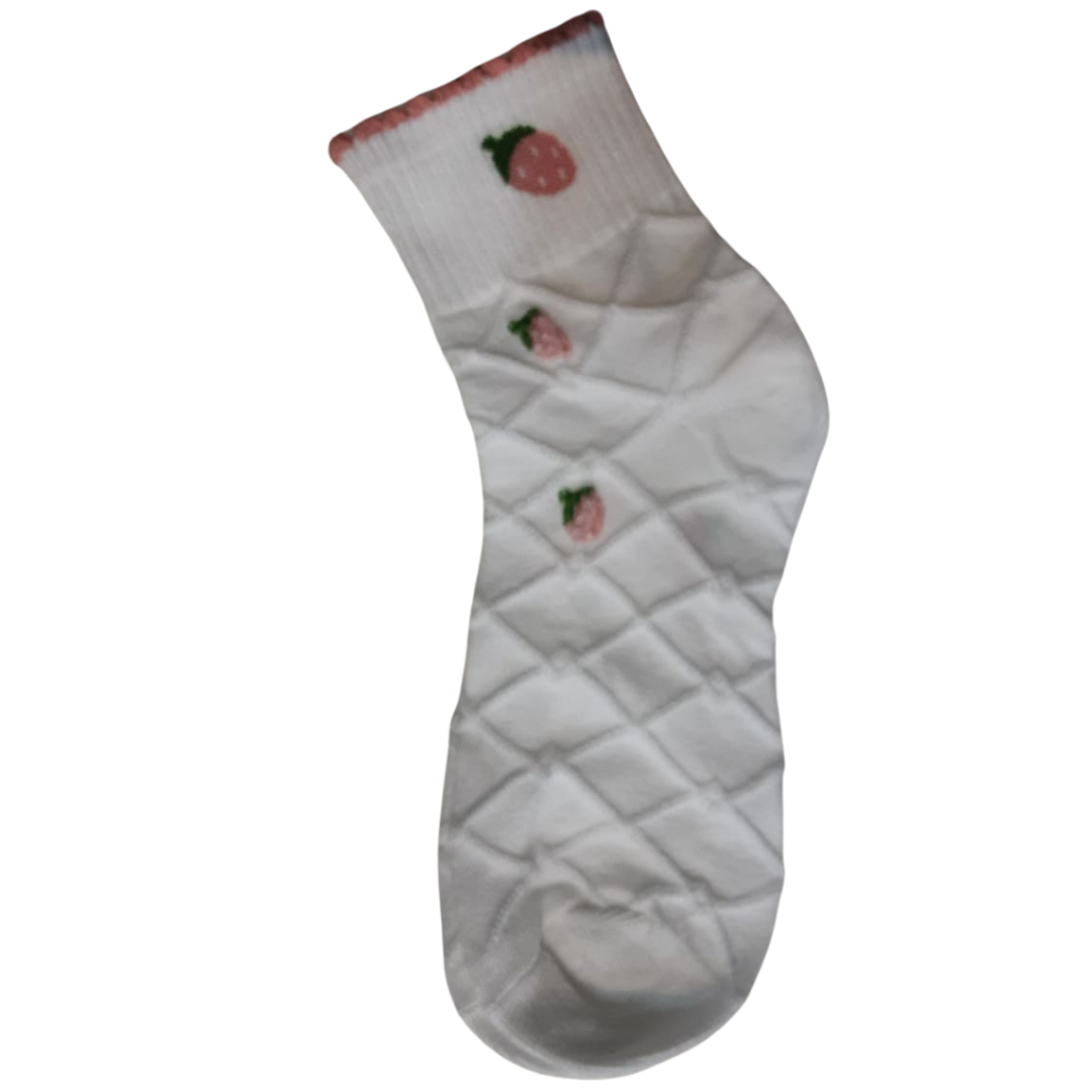 Pink Cute Women's Mid-Calf Socks - Korean Style, Sweet & Trendy, Sporty & Versatile