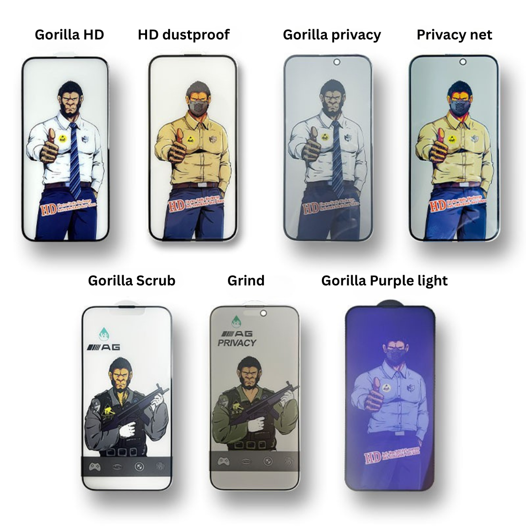 Gorilla Tempered Glass Screen Protector – Matte, Anti-Peep, Anti-Fingerprint, Full Coverage