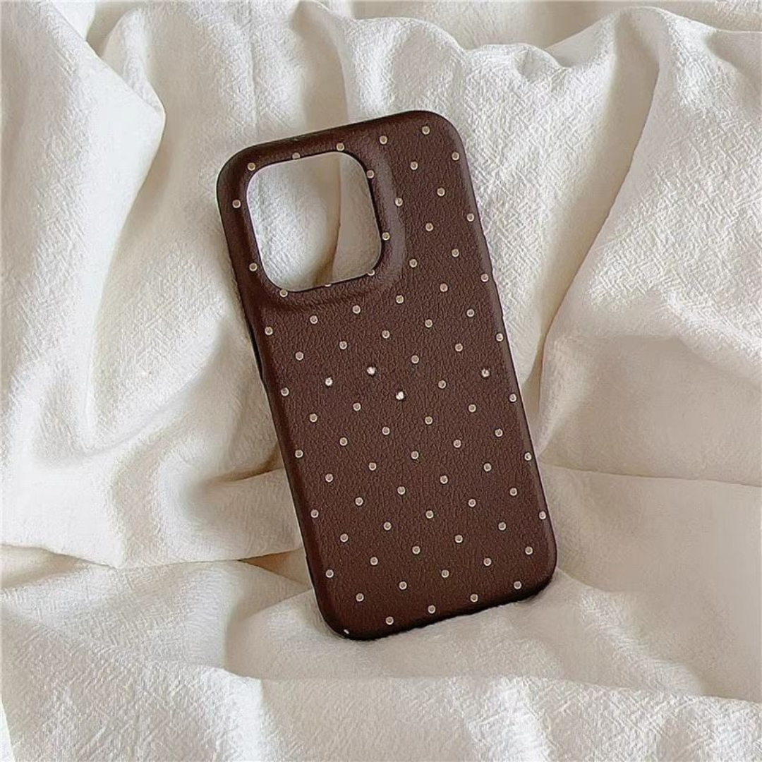 Korean INS Style Polka Dot Phone Case – Simple Solid Color Design