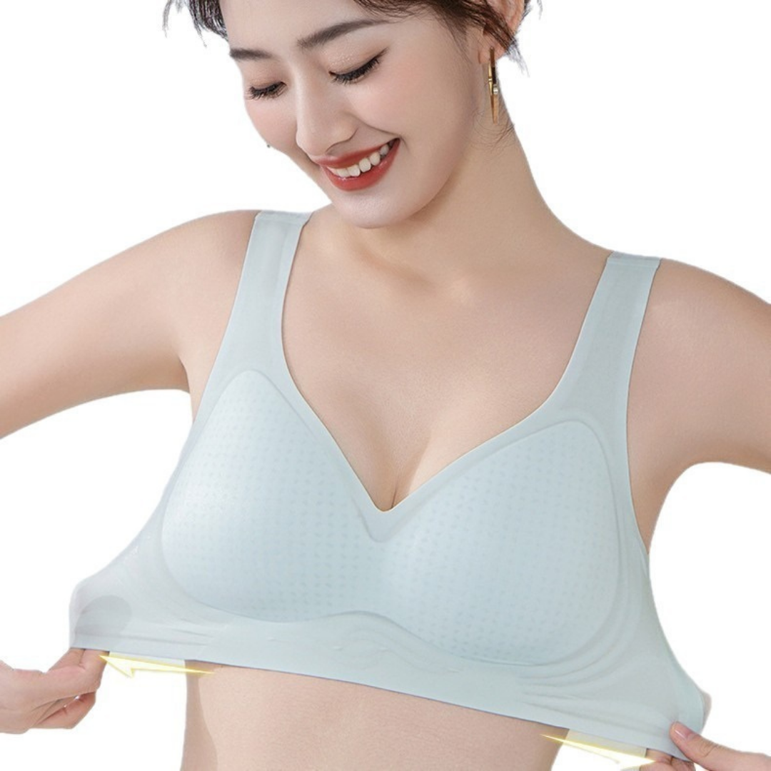 Ultra-Thin Seamless Bra for Women – Breathable Ice-Silk, Sweat-Absorbing, Gathered Support