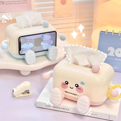 GZP Cute Cartoon Tissue Box – Decorative Cream Style Paper Towel Holder for Desk or Living Room
