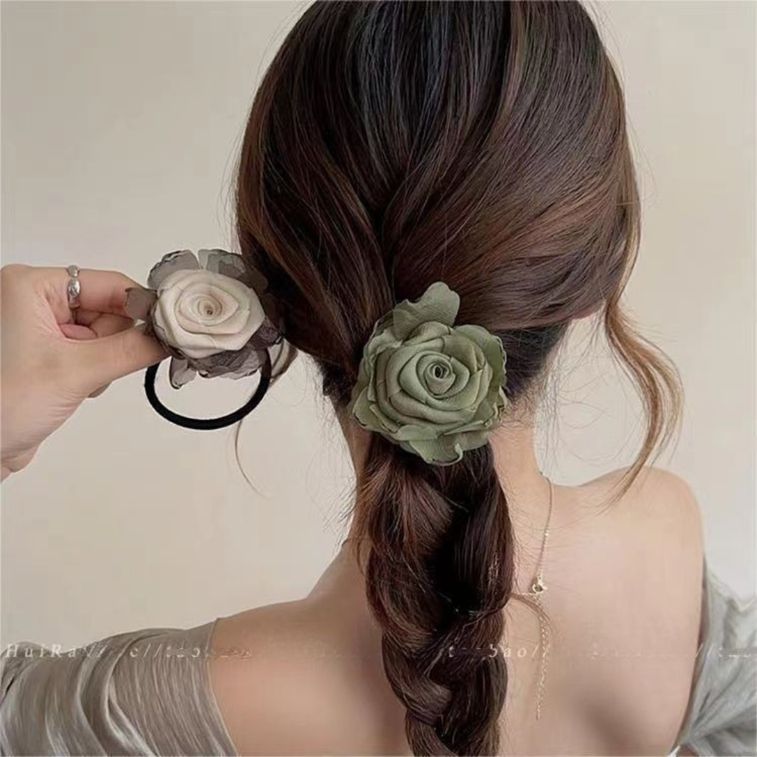 Dried Rose Hair Tie – Handmade Floral Hair Accessory