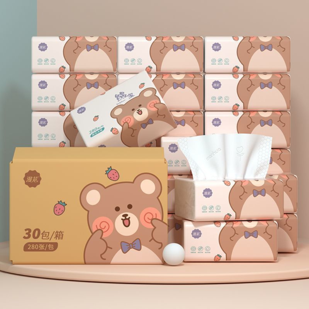 Douyin Trendy Large Flower Tissue Box (Full Box) - Affordable Household Paper Towels, Napkins, Baby Face Wipes, Toilet Paper Set