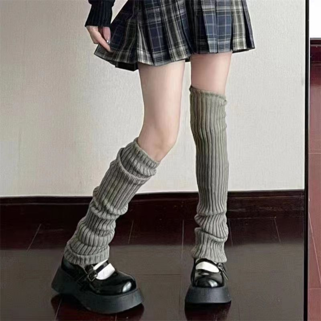 Lolita Knit Over-the-Knee Socks | Slimming & Versatile Mid-Length Japanese JK Calf Covers for Women