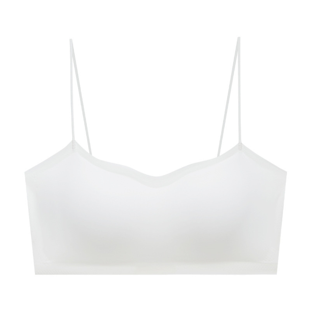 Invisible Seamless Sports Bra – Thin Sling, Fixed Cup, Soft Support for Teens