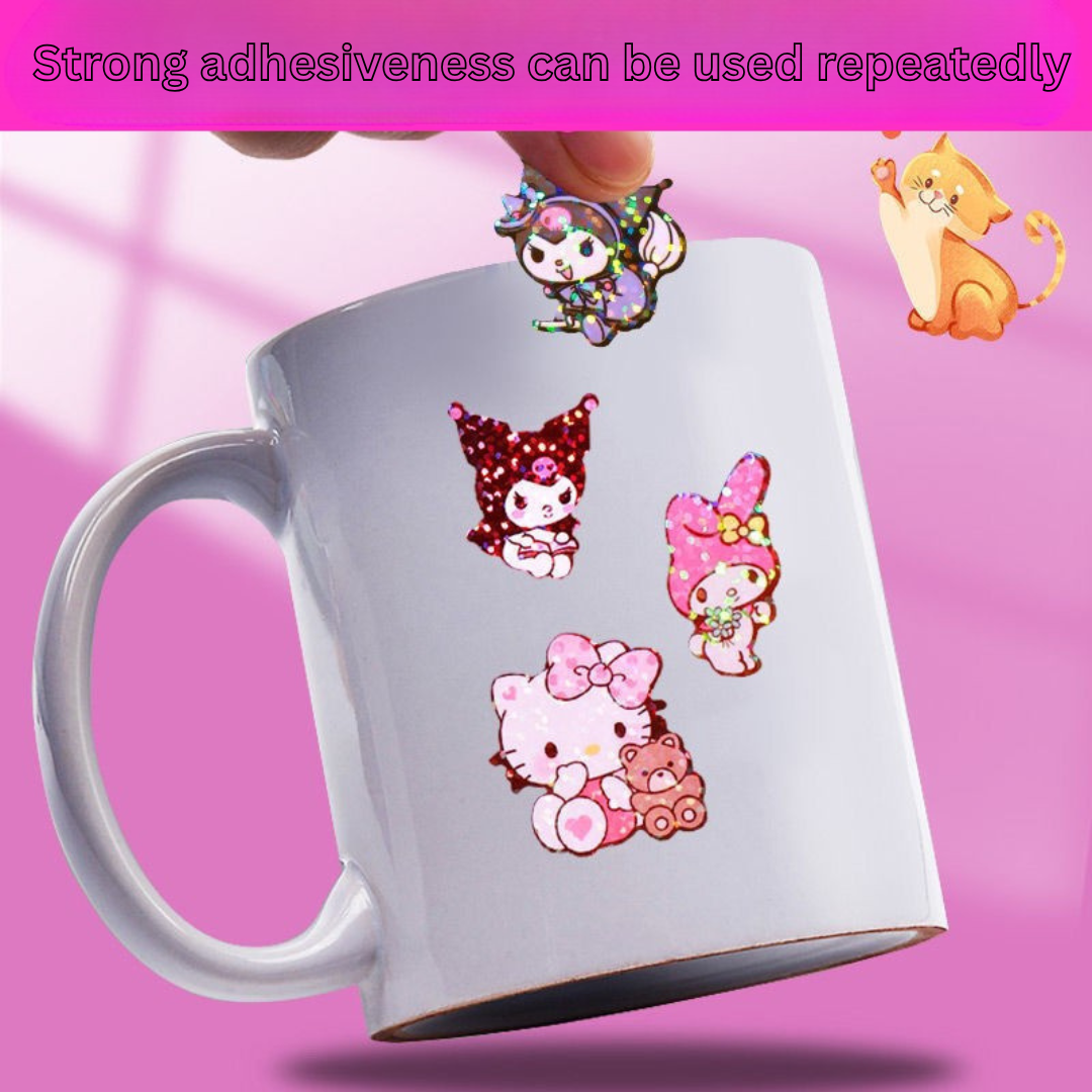 Sanrio Kuromi Waterproof Stickers – Cute Cartoon Journal & Scrapbook Stickers for Girls