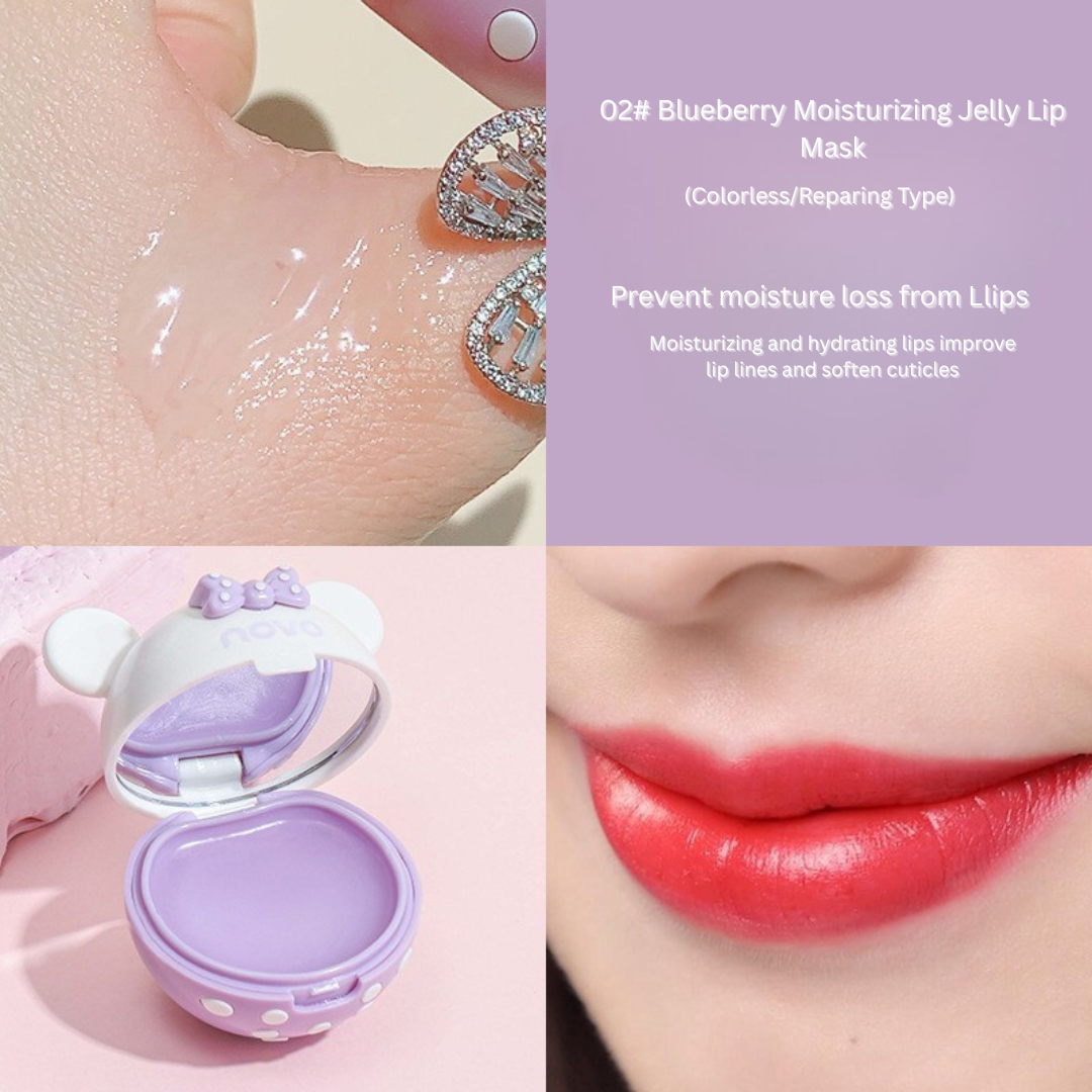 NOVO Sweet Bear Moisturizing Lip Mask – Hydrates, Softens, Reduces Lip Lines, Lipstick Primer