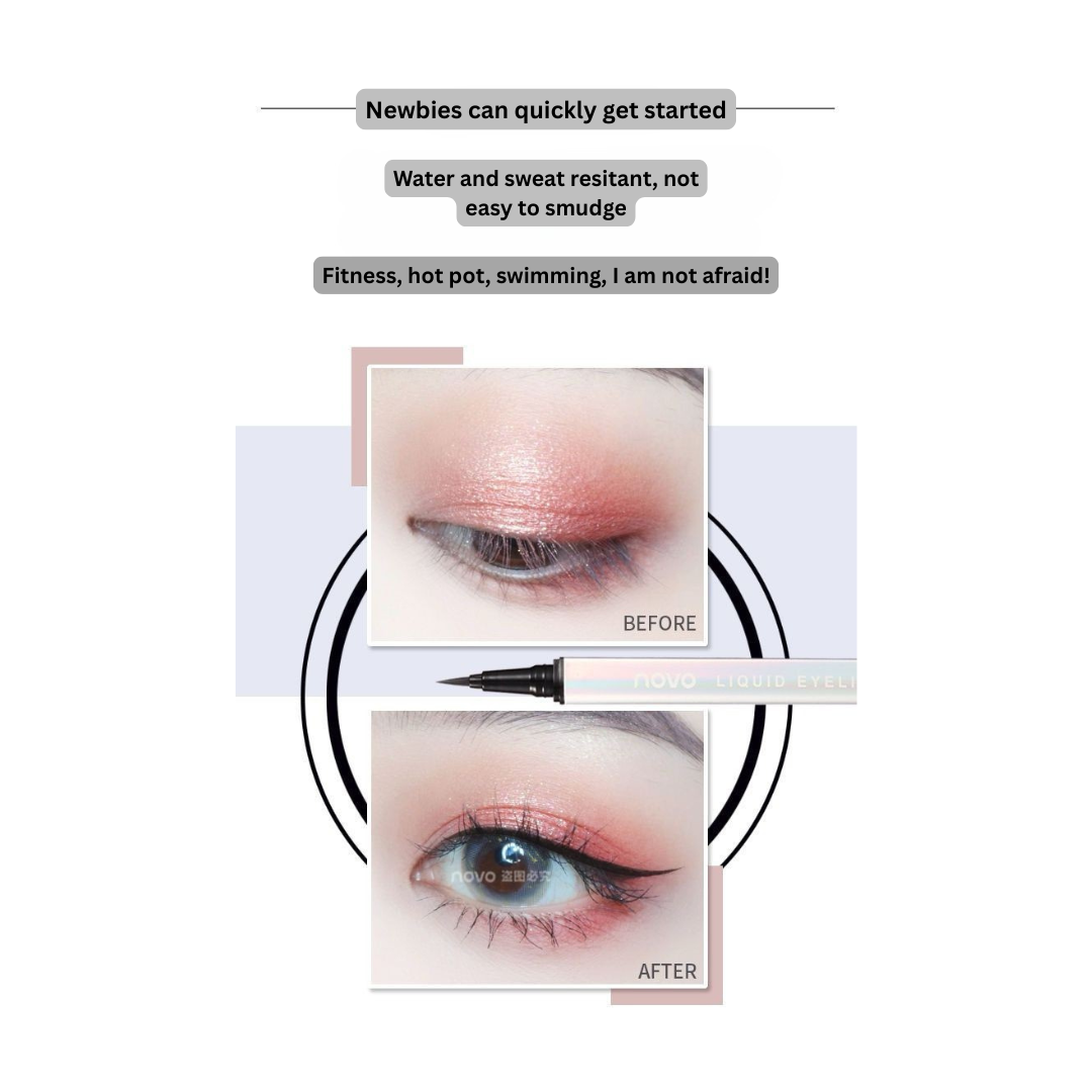 NOVO Mermaid Waterproof Eyeliner Pencil – Smudge-Proof, Long-Lasting, Quick-Drying Fine Tip