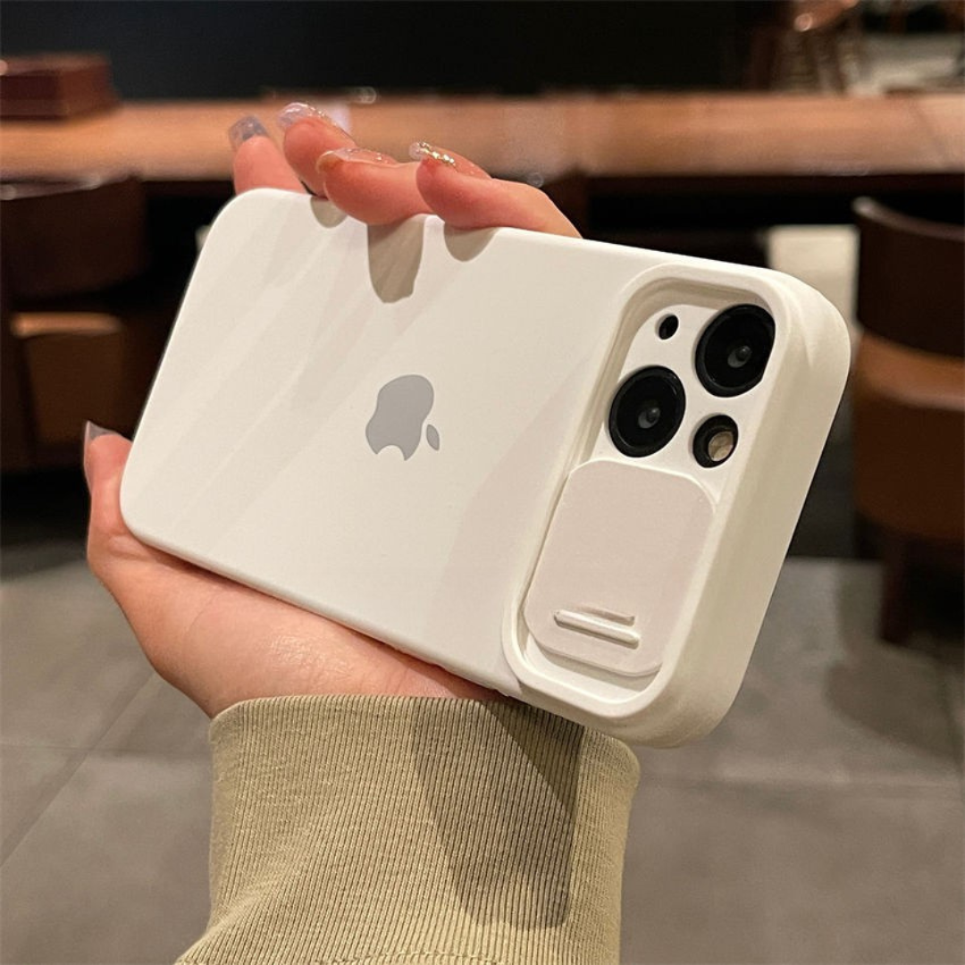 Creative Sliding Window iPhone Case - Soft Silicone Anti-Drop Case for iPhone