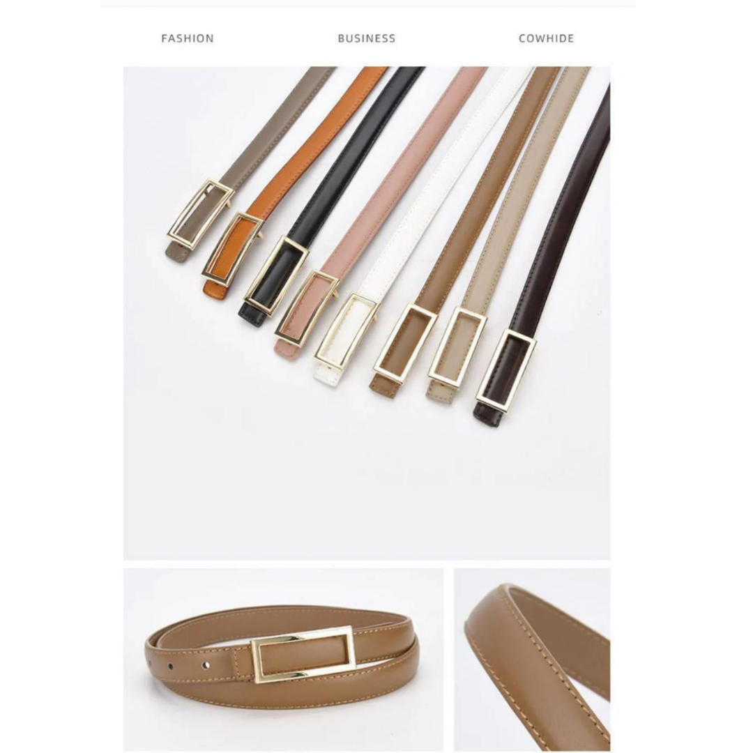 High-End Women’s Genuine Leather Waist Belt – Minimalist Black Fashion Belt for Dress Pants