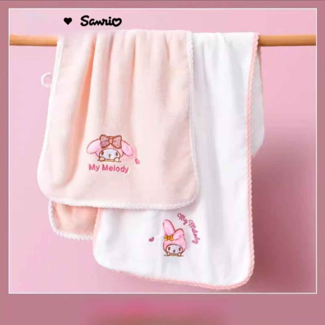 Coral Fleece Towel for Kids – Soft and Absorbent Sanrio-Style Face Towel