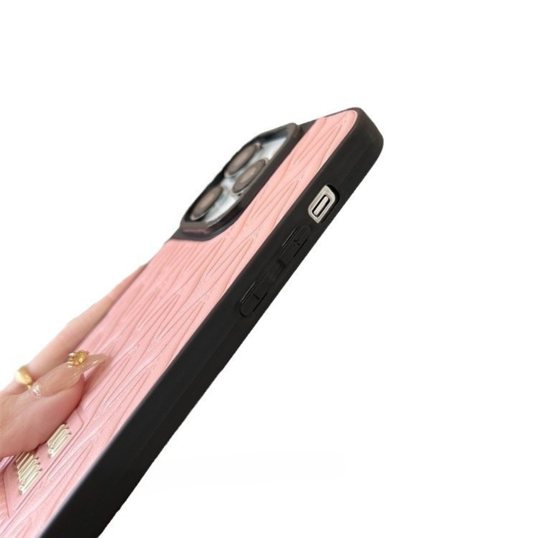 Niche Trend Leather Phone Case – Minimalist Full Protection Anti-Fall Cover for Women
