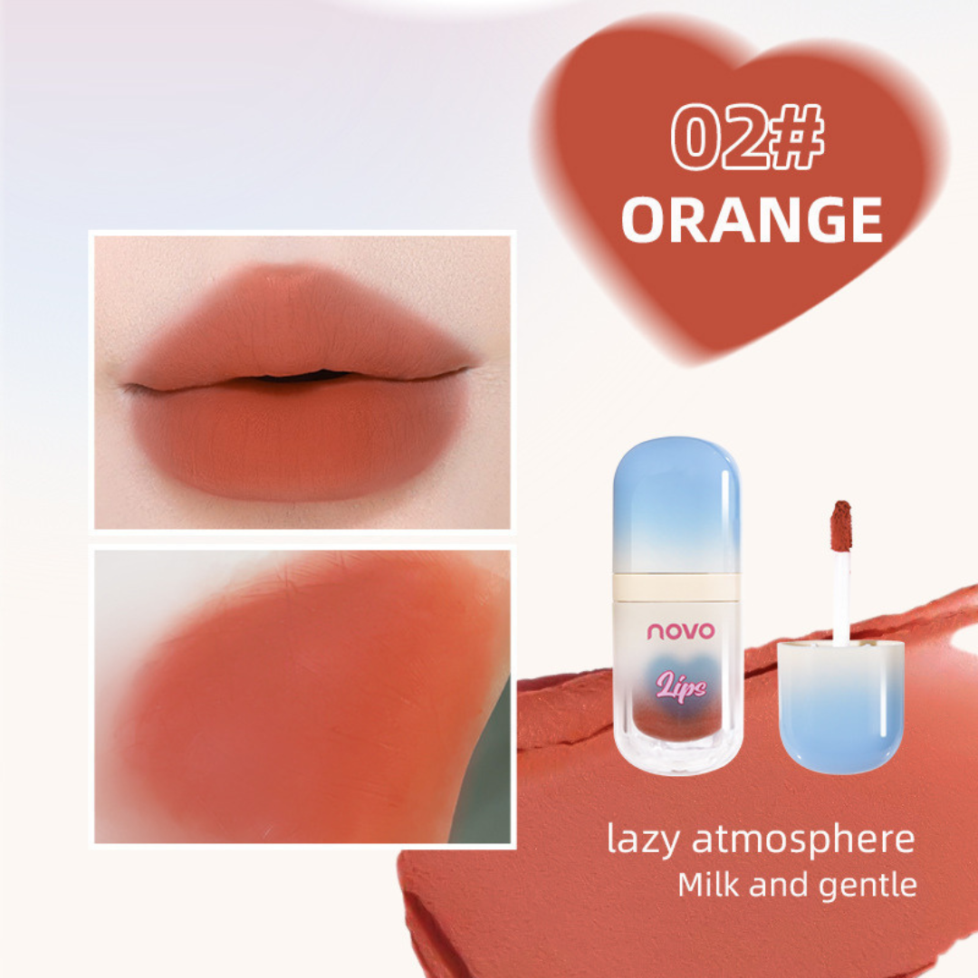 NOVO Velvet Mist Cotton Lip Mud – Soft Matte, Long-Lasting Lightweight Lip Color